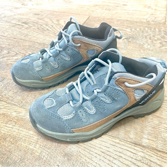 VASQUE MANTRA TAN GREY BLUE LEATHER HIKING SHOES 7233 Big Kid Size 1 EUR 32.5 - Picture 5 of 9